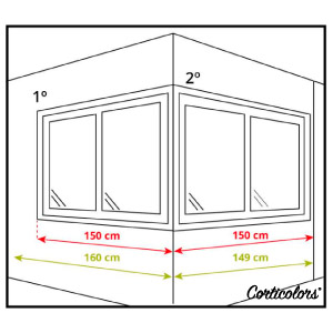Medir estor ventanas esquineras