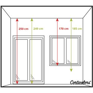 Medir el alto de las cortinas verticales