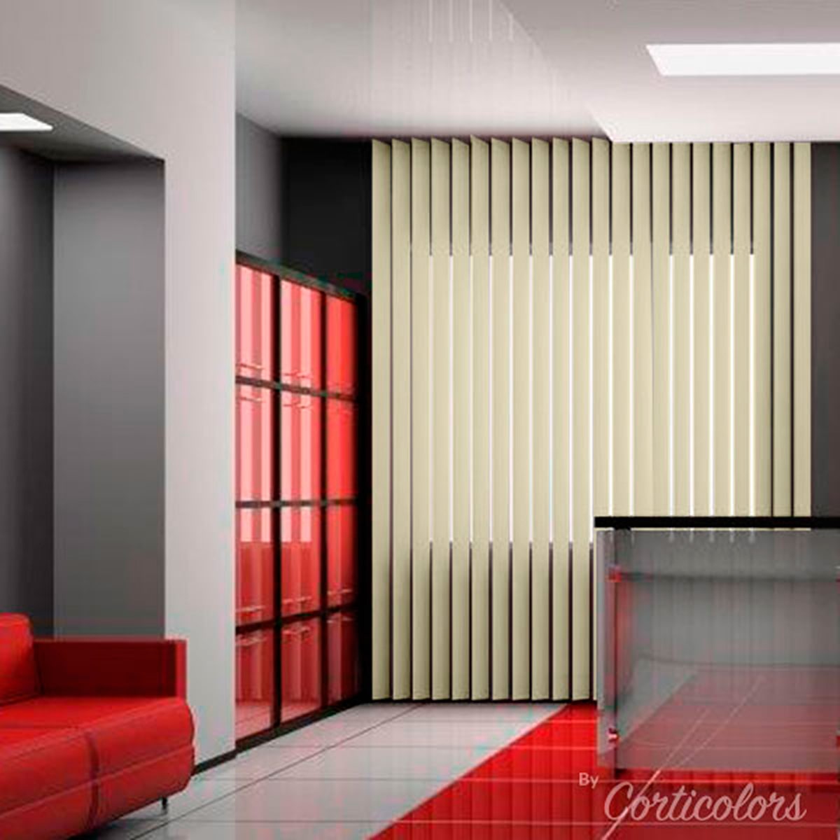 Cortina vertical opaca a medida Oslo Color Crema