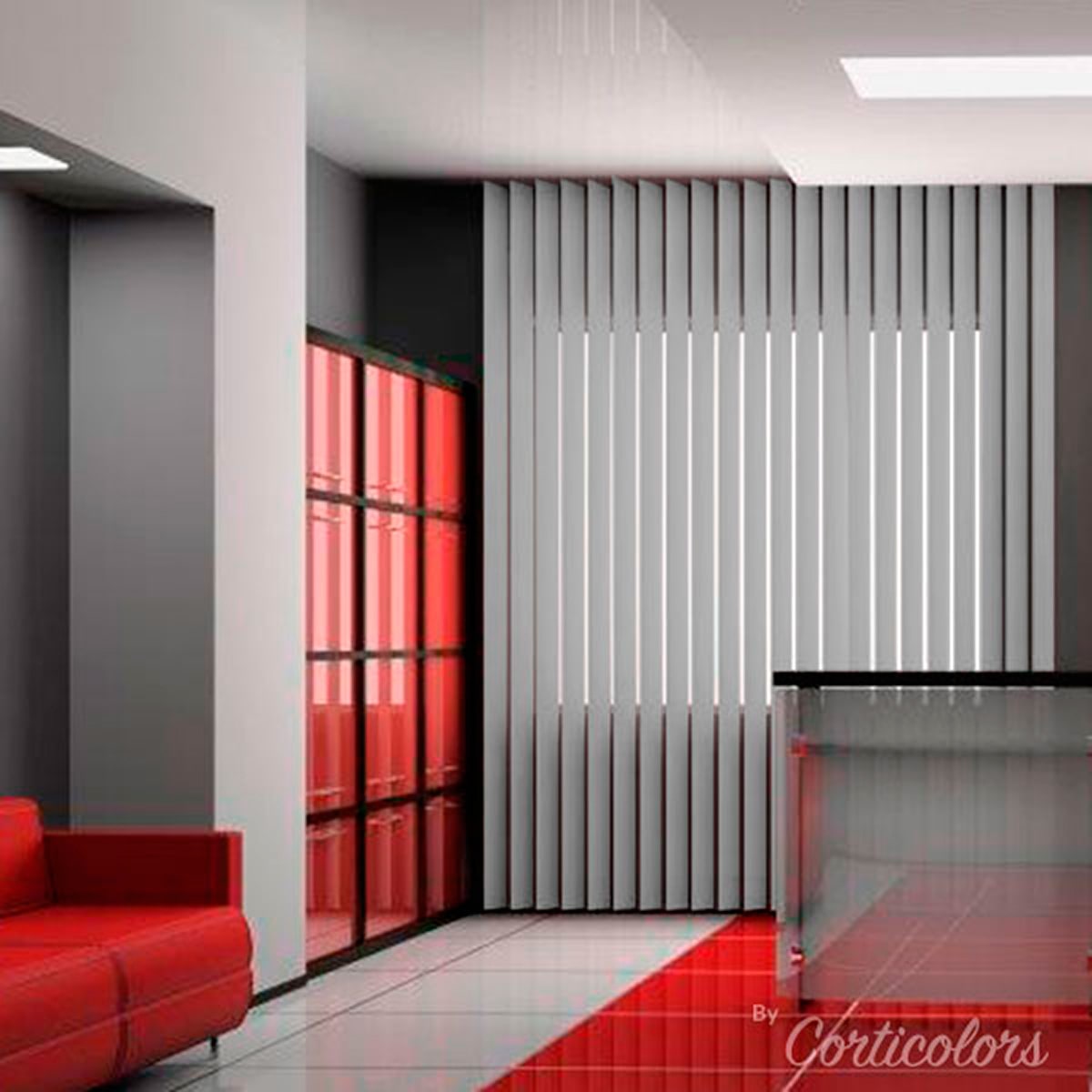 Cortina vertical opaca a medida Oslo de Corticolors Gris Perla