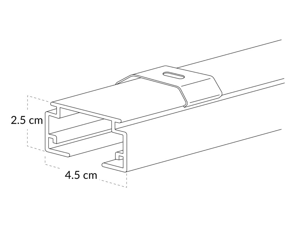 Medida del perfil de las Cortinas Verticales que fabricamos en Corticolors