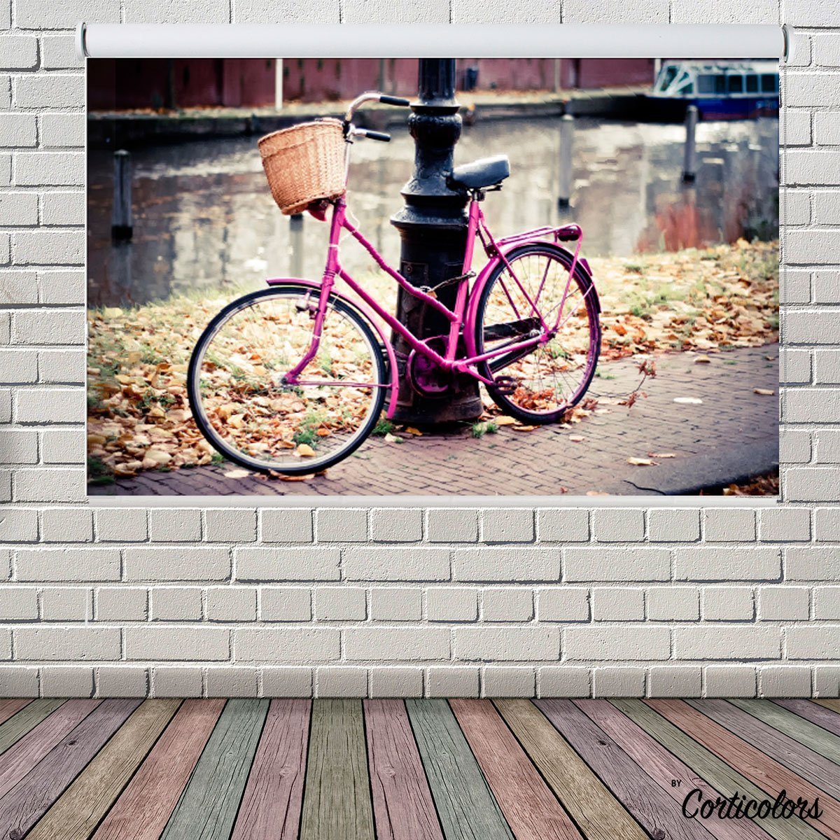 Estores enrollables juveniles con decoración de bicicleta