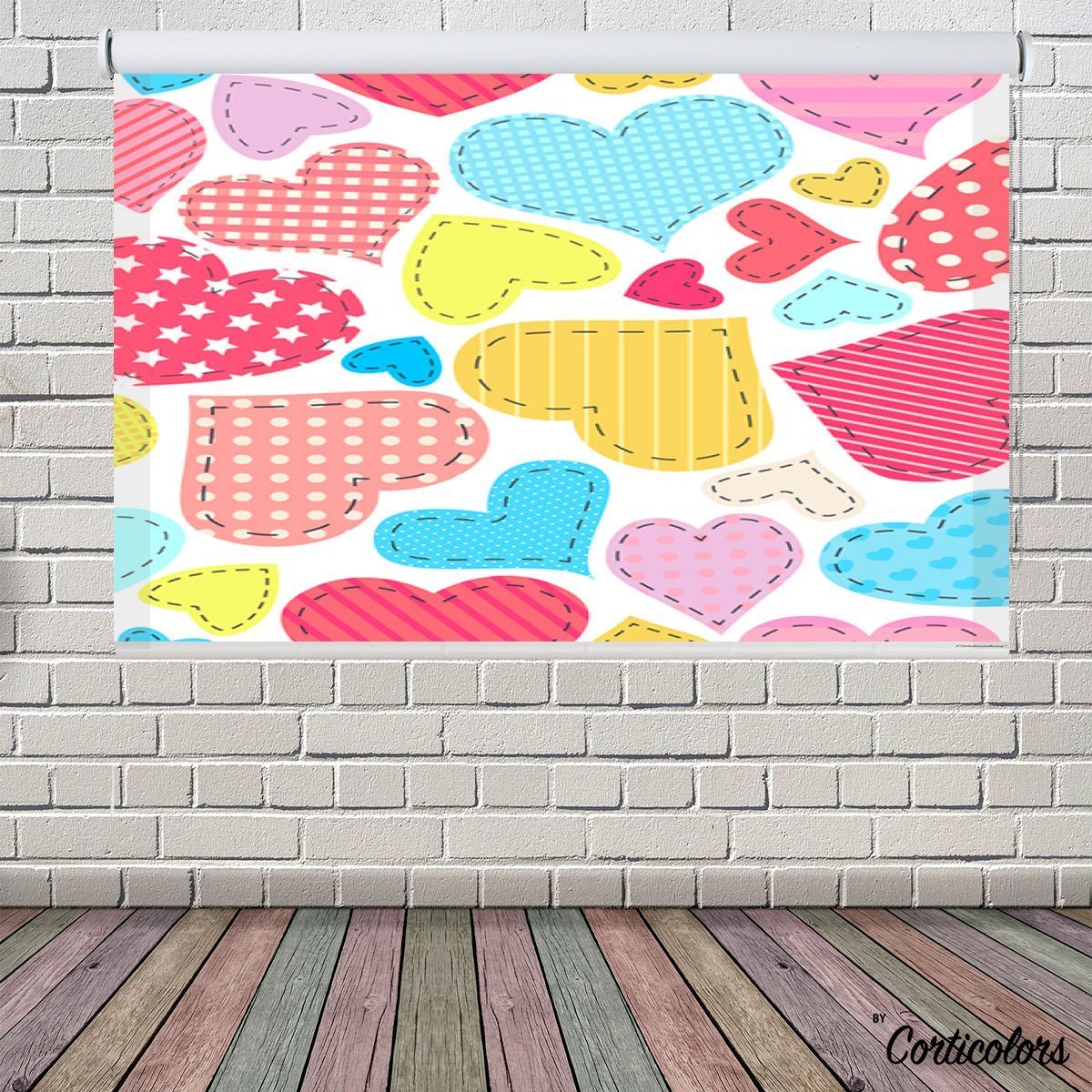 Estor estampado corazones retales
