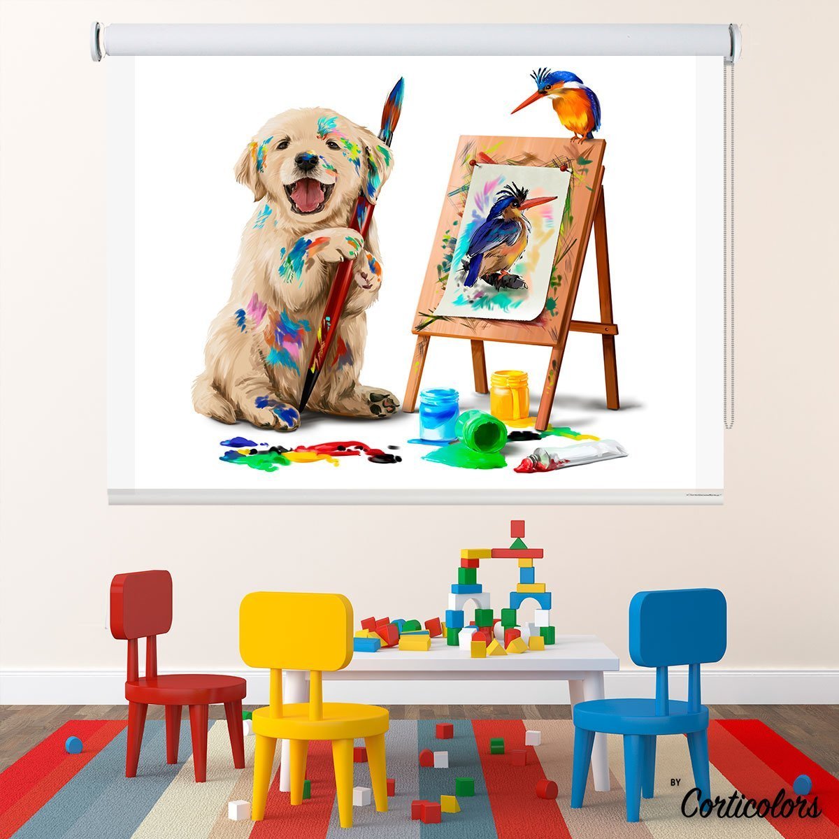 Estor enrollable infantil perrito pinto