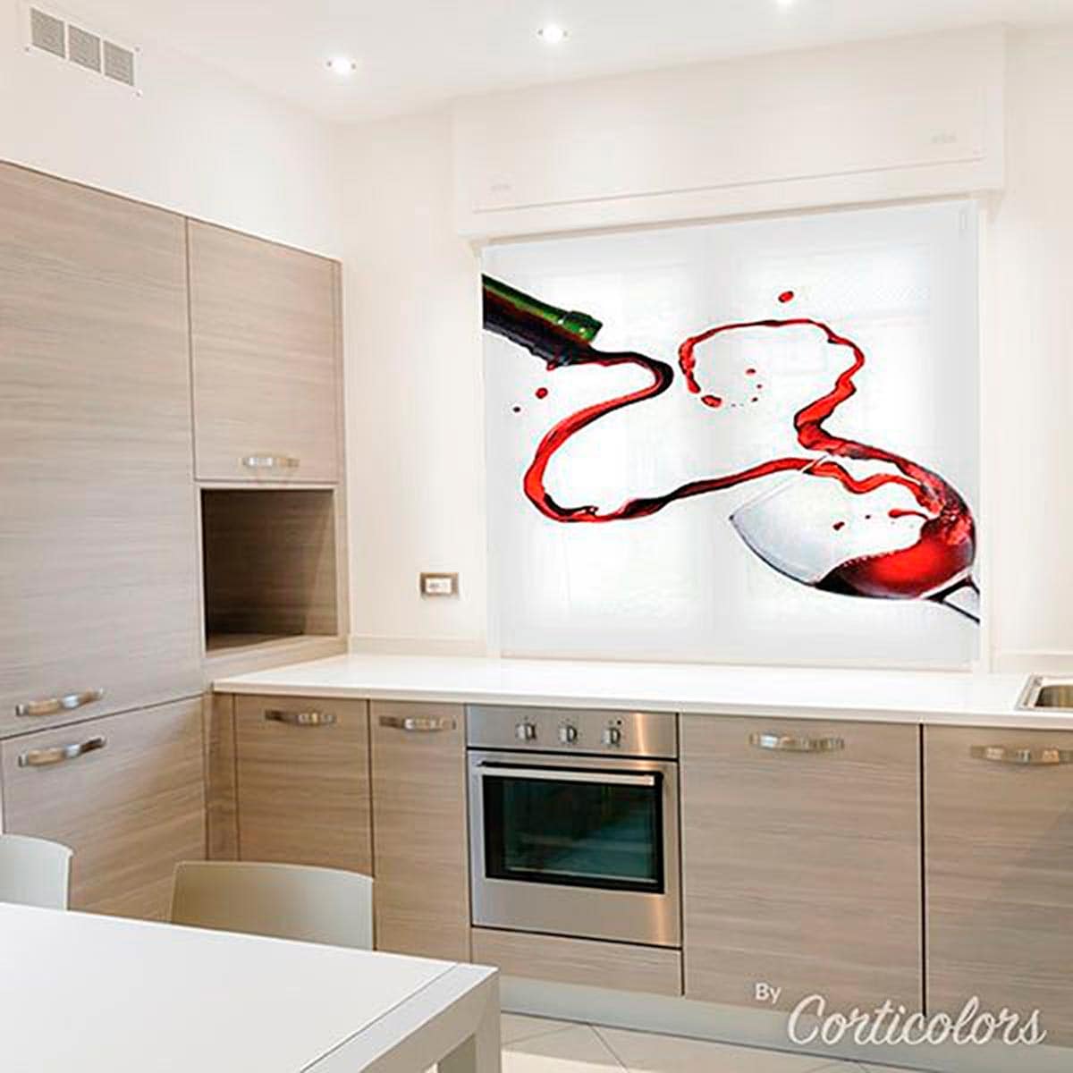 Estores para cocina personalizados con copa de vino