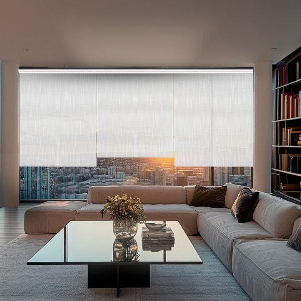 Estor para cortinas de cristal Shantung Blanco óptico, descubre nuestro estor fabricado a medida