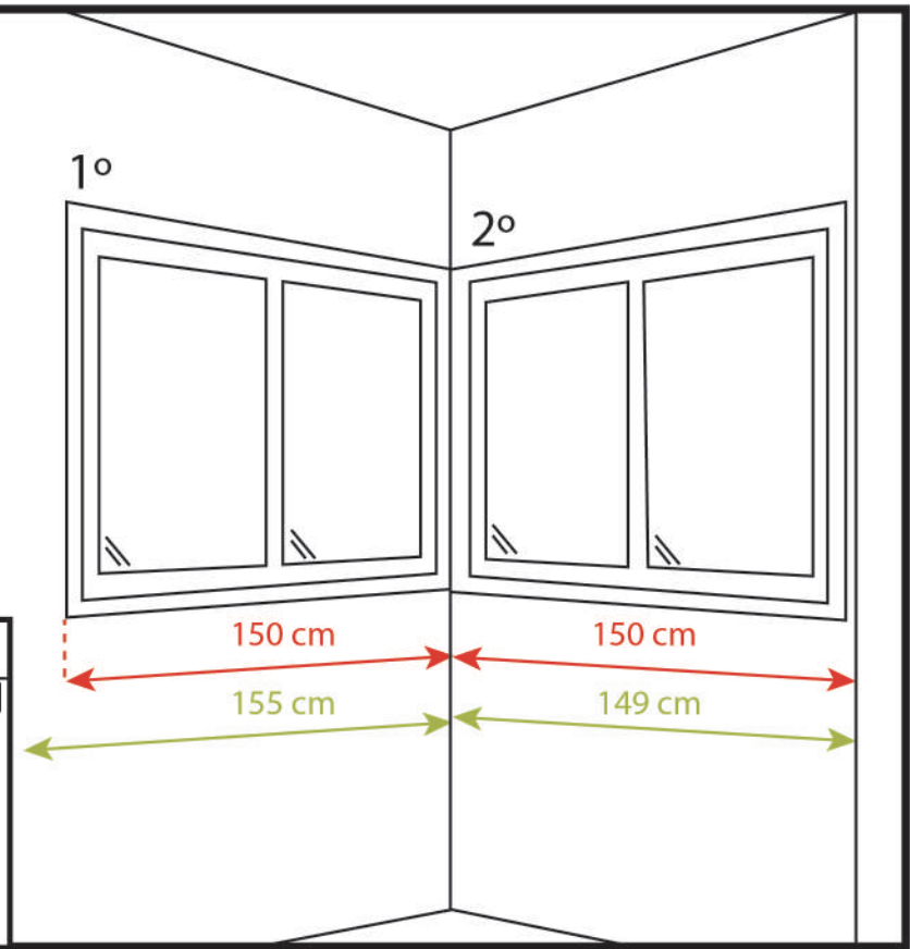 Como medir los estores para cortinas de cristal rinconeras