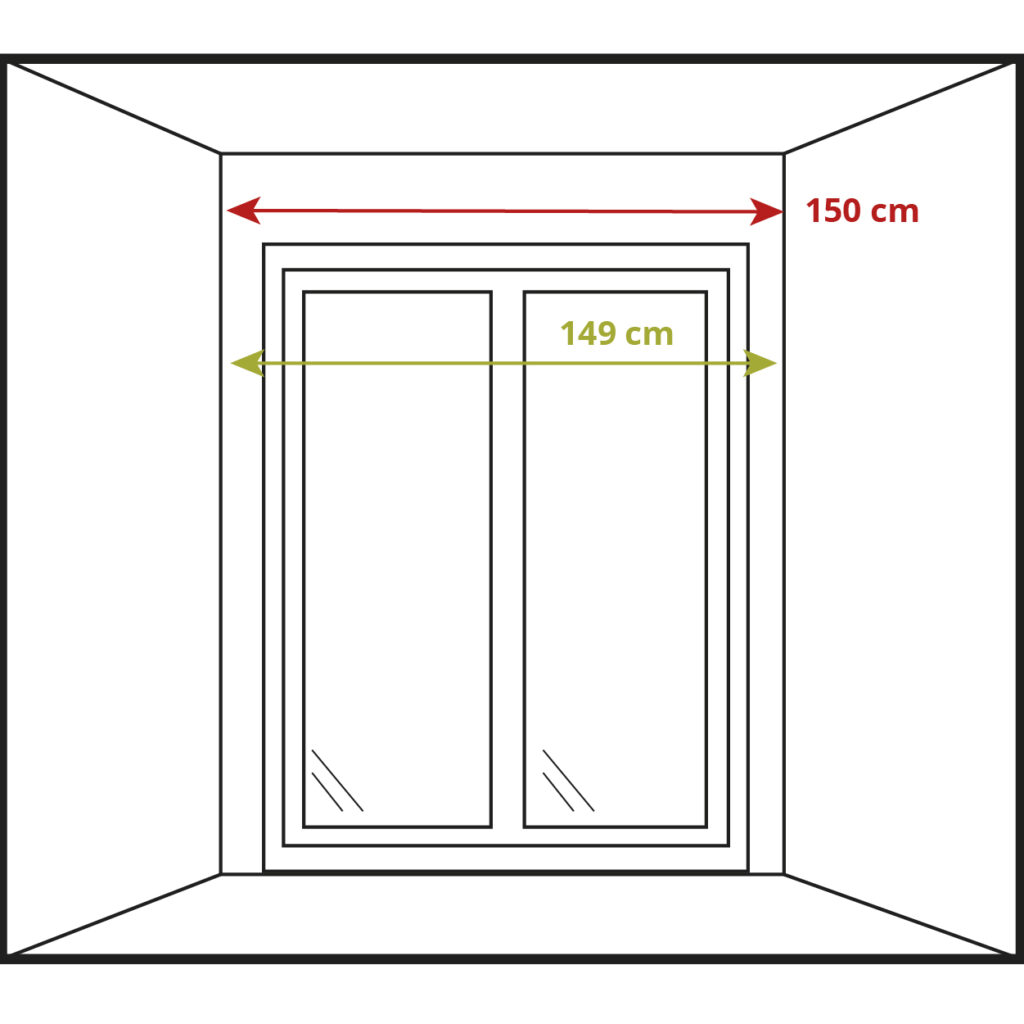 Medir ancho cortina vertical sin espacio a los lados