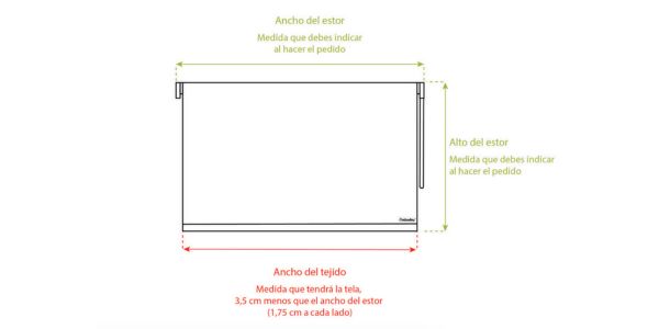 Medida que tienes que pedir de los estores para cortinas de cristal de Corticolors
