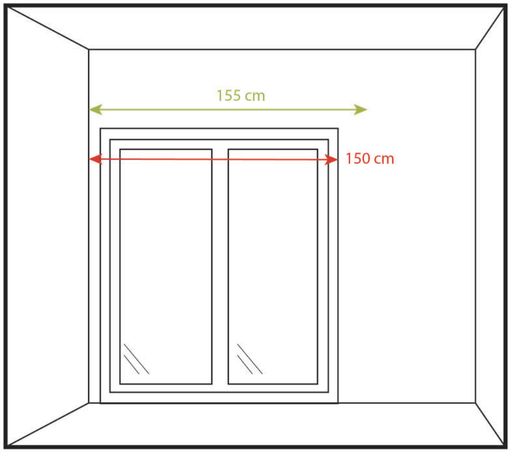 Medir estores para cortinas de crital de un solo lado