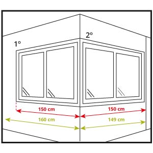 Medición ancho ventanas esquinera estores