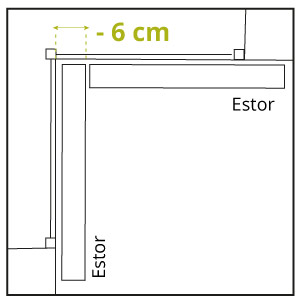 Medición estores rinconeras restar espacio