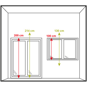 Guía para medir la altura de un panel japonés en una pared, mostrando cómo tomar las dimensiones correctamente para una instalación precisa y un ajuste perfecto.