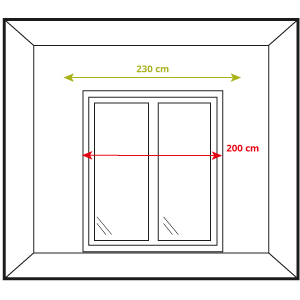 Cómo medir el ancho de un panel japonés dejando espacio a los lados, guía visual de Corticolors para una instalación precisa y ajustada a la ventana.
