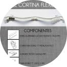 Riel de cortina flexible de aluminio con componentes incluidos para instalación